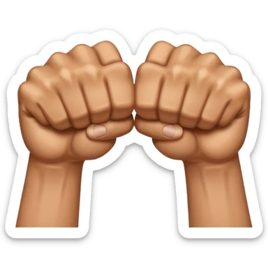Hands crossed over while having fists sticker