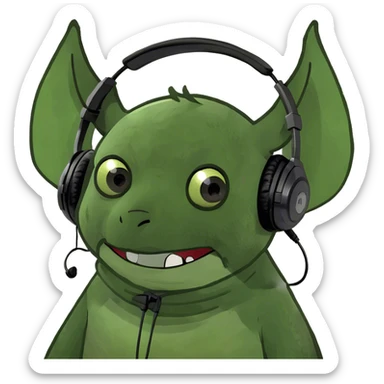 Bat wearing headphones  sticker