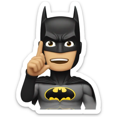 Batman fingers on his forehead sticker