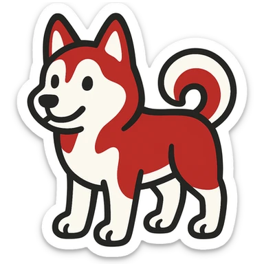twitter emoji style red siberian husky sticker