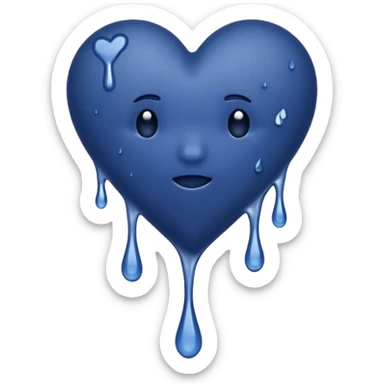 Bleeding navy blue heart  sticker