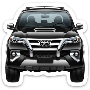 Black fortuner with full attitude  sticker