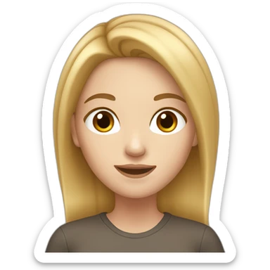 speaking white girl with brown blonde mix hair sticker