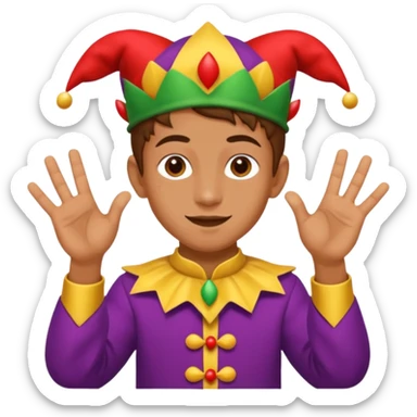 Kid doing 67 hand jester sticker