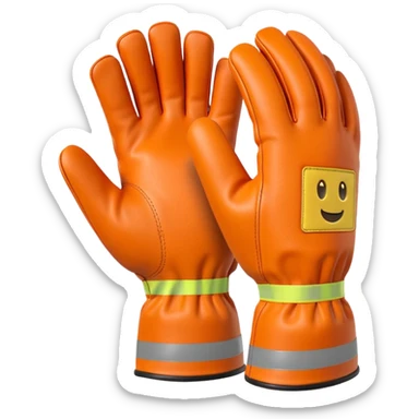 thick work gloves with reinforced palms, construction safety equipment, 3D emoji style sticker