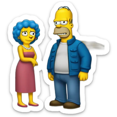 marge et homer à la rue sticker