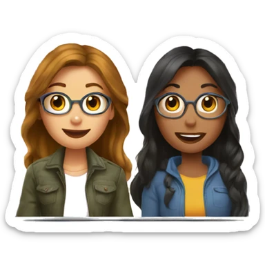 Moi et mon amie dans le bus sticker