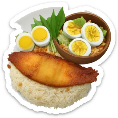 Nasi lemak with ikan bilis sticker
