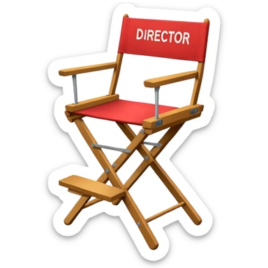 Director’s chair – foldable chair with “Director” text. sticker