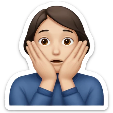 😳 but with hands completely covering face sticker