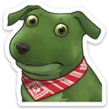 Dog crossed eyed sticker