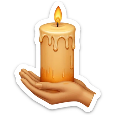 Candle on the hand sticker
