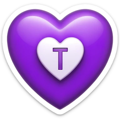The Letter “t” inside a Purple Heart sticker