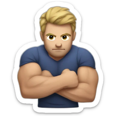Armwrestling loser guy sticker