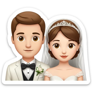 wedding couple, bride and groom sticker