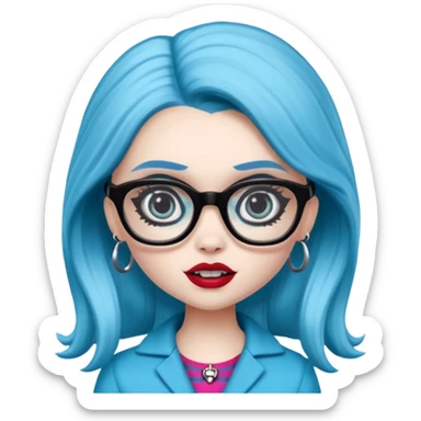 Ghoulia yelps monster high doll in scene style sticker