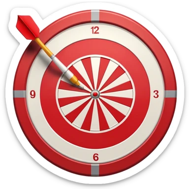 red and white dart board without dart sticker
