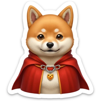 Shiba Dog in evil red collar cloak sticker