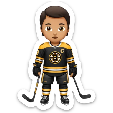 Hockey player in boston bruins jersey  sticker