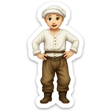 European peasant baby in pants sticker