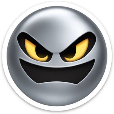 Metal Kirby ball with black mad eyebrows  sticker