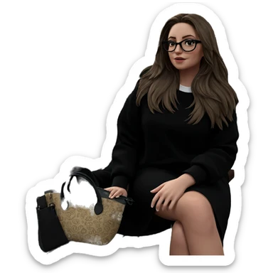 girl sitting on a bench sticker