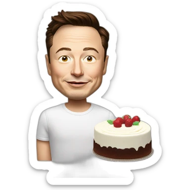 Elon musk mengeant un gateau sticker