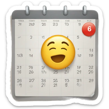 Calendar page displaying day 6th sticker