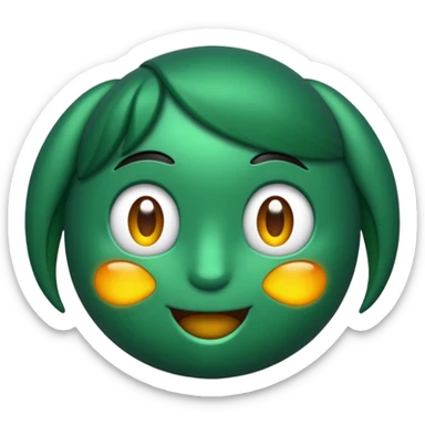 moño verde obscuro sticker