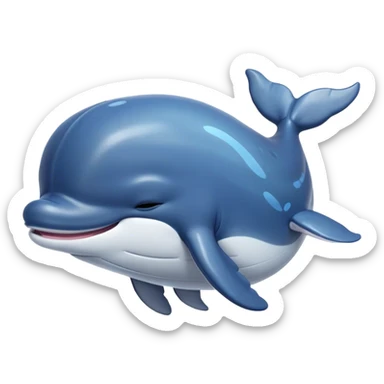 Meme-Worthy Cute Sleeping Humpback Whale Portrait Emoji, Head resting peacefully with a contented smile, showcasing an enormous blue-gray body with gently drifting pectoral fins and eyes softly closed in serene slumber, Simplified yet adorably endearing features, highly detailed, glowing with a soft, drowsy deep-sea light, high shine, relaxed and utterly lovable, stylized with an air of playful oceanic laziness, soft glowing outline, capturing the essence of a sleeping humpback whale that feels destined to become the next viral icon of adorable marine rest! sticker