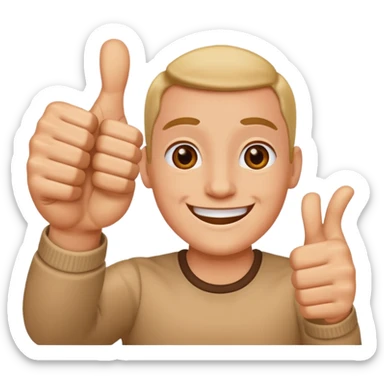 I want two tumbs up like it's done with two hands sticker