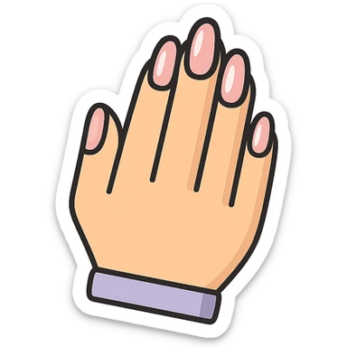 neat female hand with manicure, thin clean contours, elegant soft rounded shapes, pastel palette #98B5BC, #B5B3C1, #C9A3C9, #E4C0CA, #F7DCD1, #F7C0AA, detailed shadows and highlights, soft lighting, no background sticker