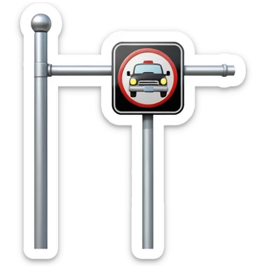 A 3D cartoon street sign showing a towing symbol, on a metal pole, clean background, Memoji-style rendering. sticker