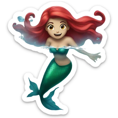 Ariel under water sticker