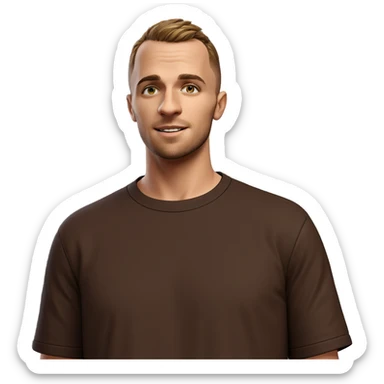 casual look of a guy sticker