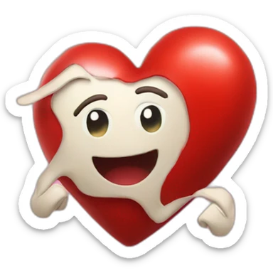 Red beating heart sticker