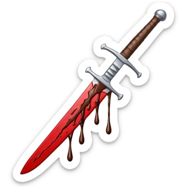 Blood on sword with chocolate sticker