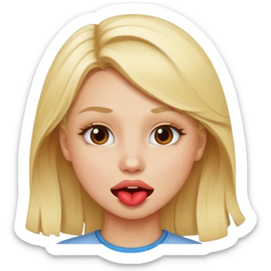 As blonde girl biting her lip sticker
