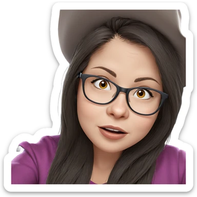 girl in hat portrait sticker