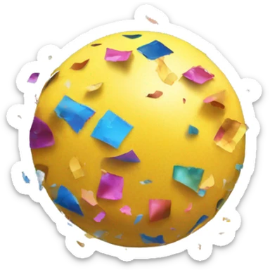 A broken confetti ball that aesthetically releases colored confetti sticker