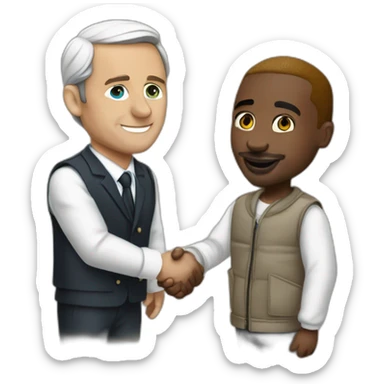 Enmanuel Macron shaking the hand of Tupac sticker