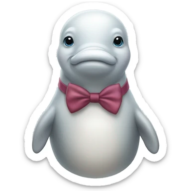 Beluga whale with a bowtie sticker