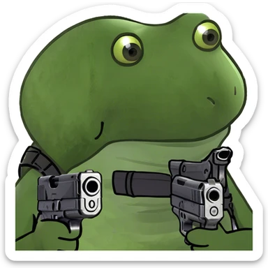 pointing a gun sticker