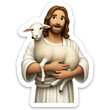 Jesus holding a lamb sticker