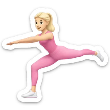 white girl blonde pink doing pilates  sticker