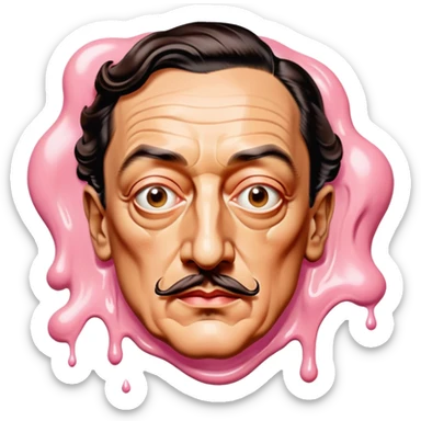 Salvador Dali Melting SPAM portrait  sticker