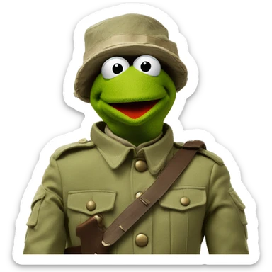 Kermit the Frog is a soldier sticker