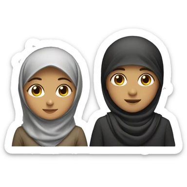 Muslim girl with hijab and muslim boy  sticker