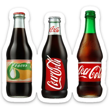 fernet branca bottle and Coca Cola bottle sticker