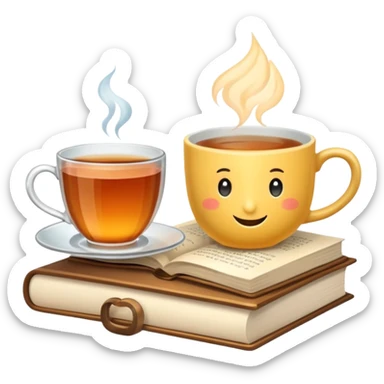 ethereal books and tea or coffee sticker
